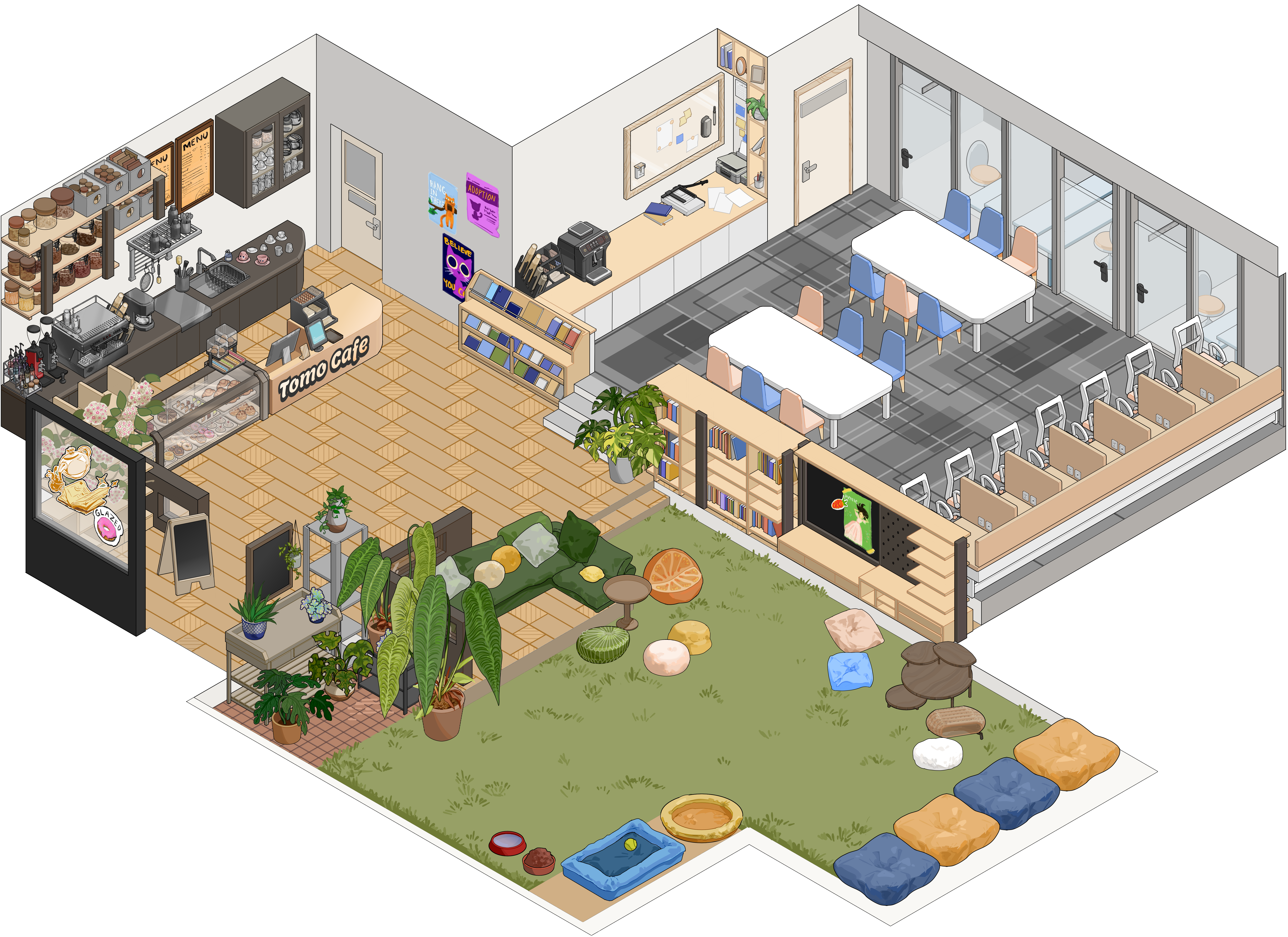 Tomo Cafe — isometric view